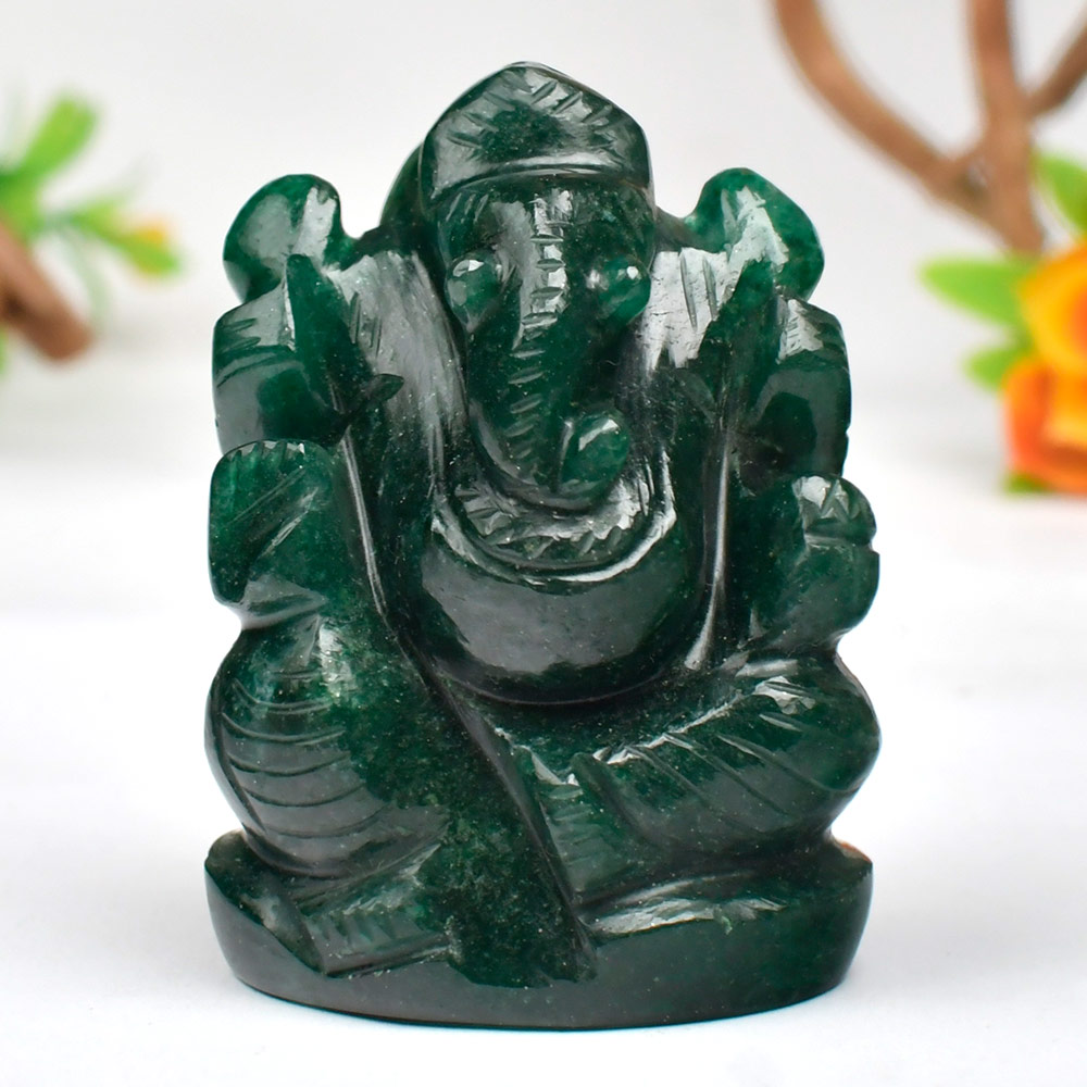 Green Jade Ganesha - 168.11 gms