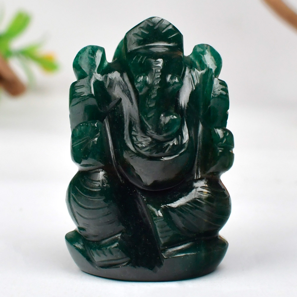 Green Jade Ganesha - 90.76 gms