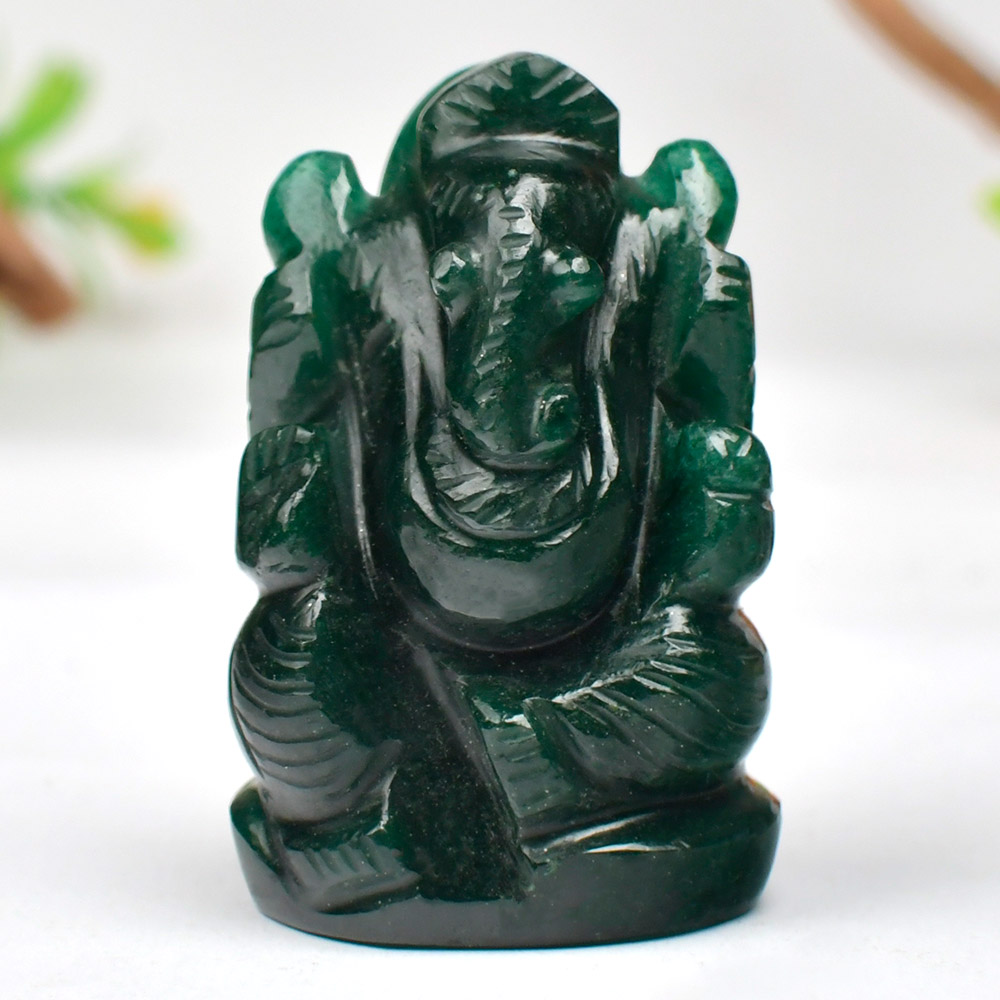 Green Jade Ganesha - 85.31 gms