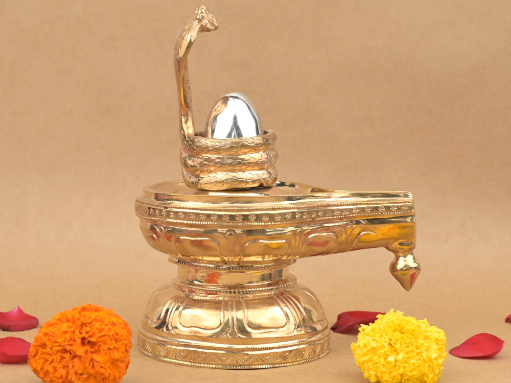Parad Lingam in Bronze Yoni Base Jaldhari