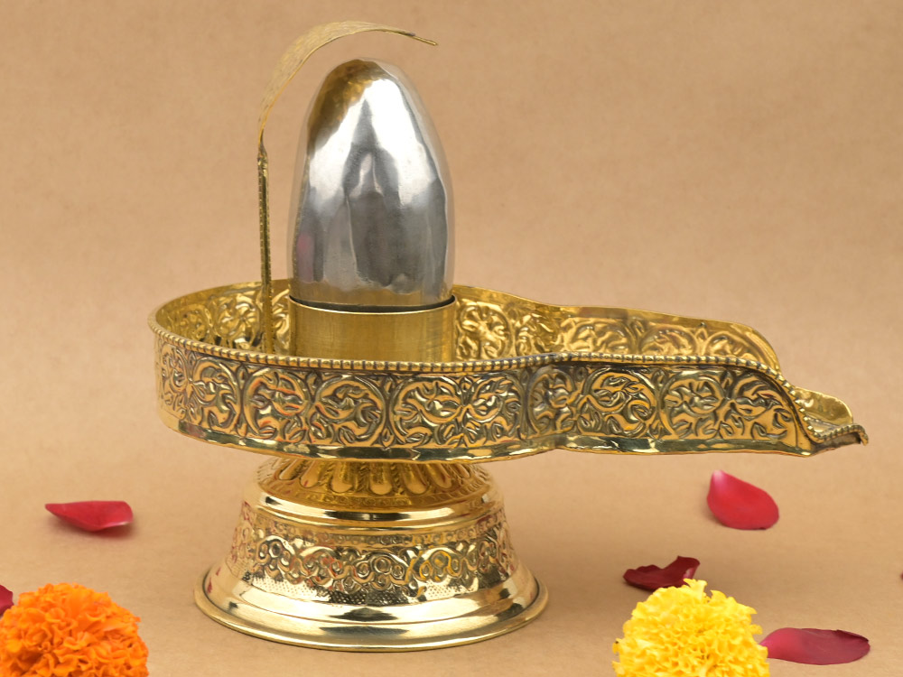 Parad Shivling in Designer Brass Yoni Base Jaldhari