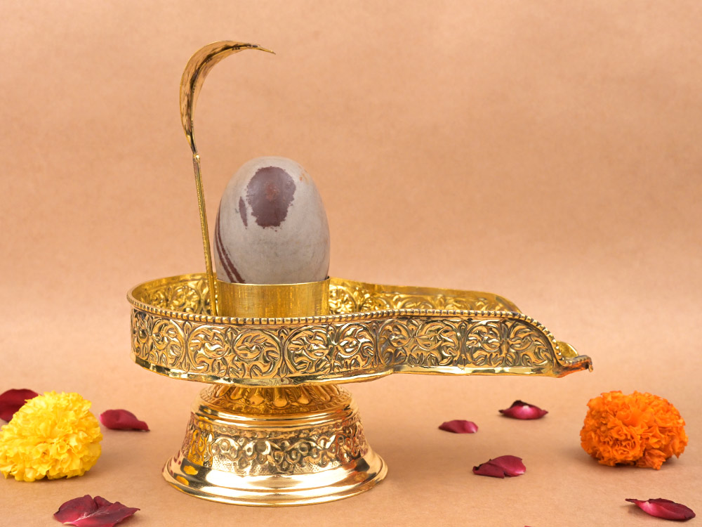 Narmada Shivling in Brass Jalhari