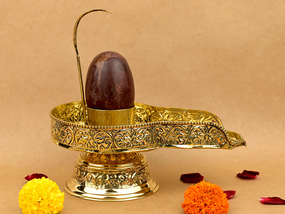Narmada Shivling in Brass Jalhari