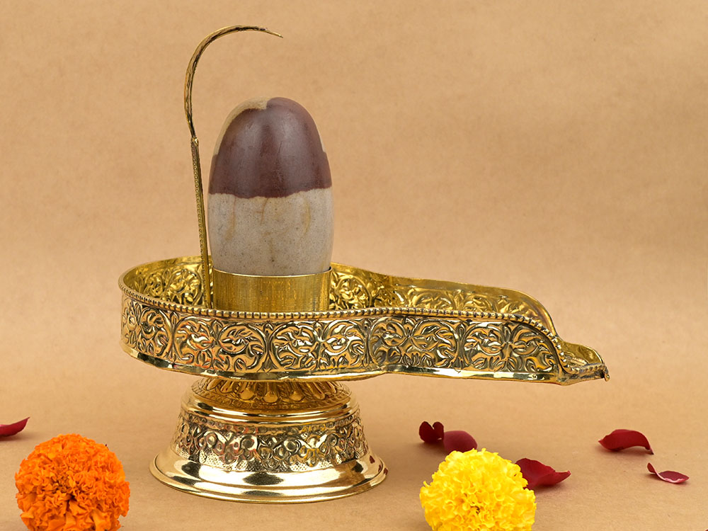 Narmada Shivling in Brass Jalhari