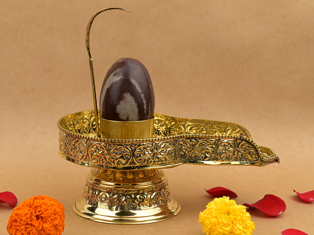 Narmada Shivling in Brass Jalhari