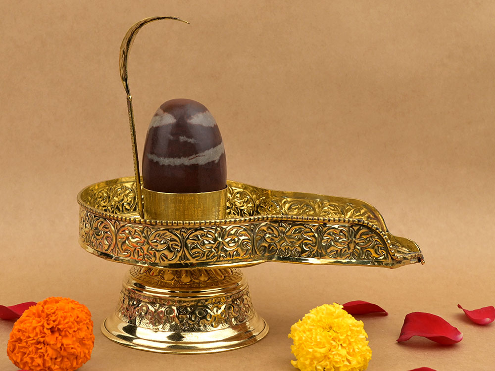 Narmada Shivling in Brass Jalhari