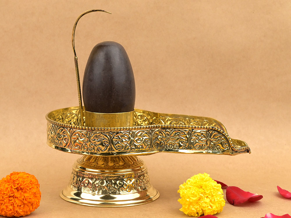 Narmada Shivling in Brass Jalhari