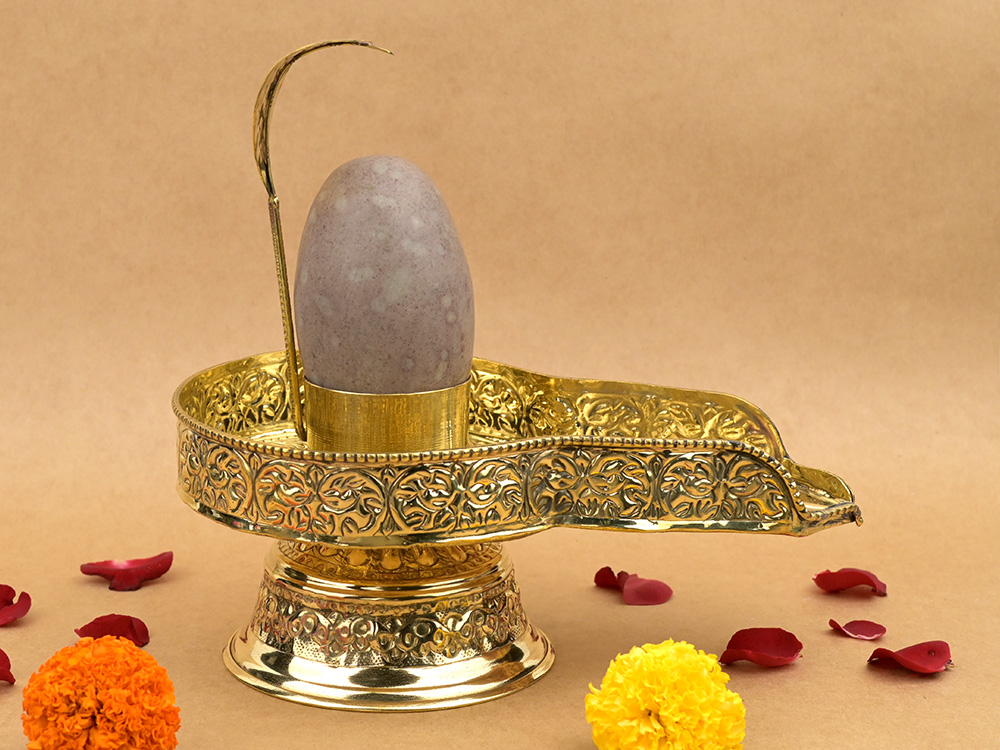 Narmada Shivling in Brass Jalhari