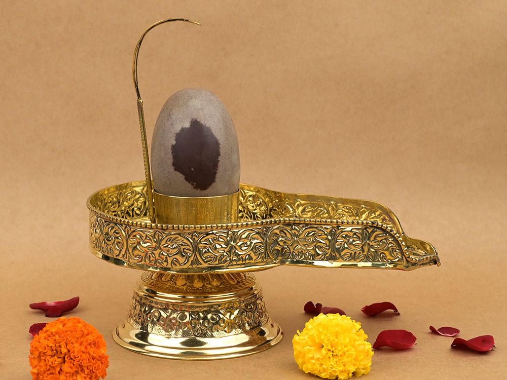 Narmada Shivling in Brass Jalhari