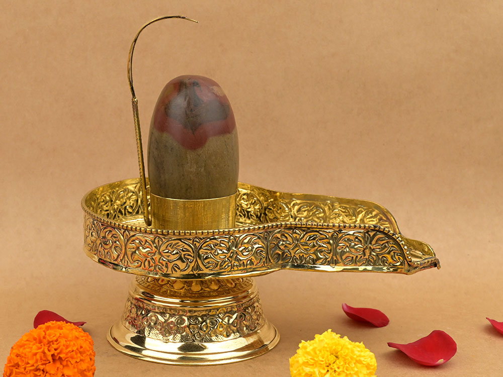 Narmada Shivling in Brass Jalhari