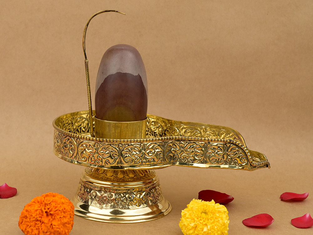 Narmada Shivling in Brass Jalhari