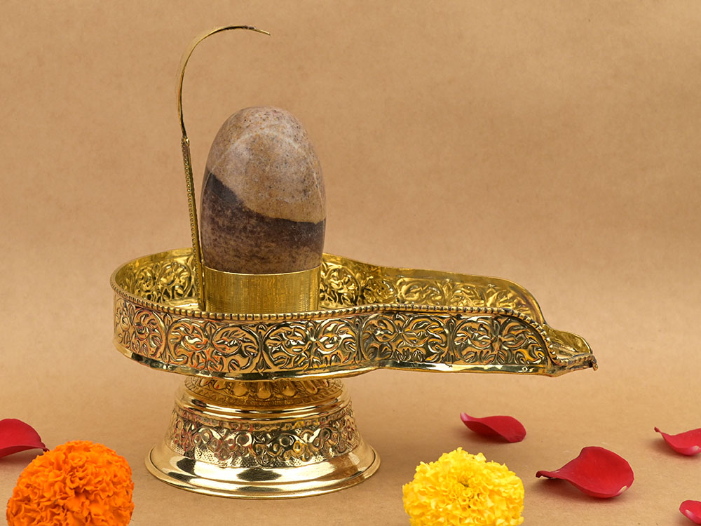 Narmada Shivling in Brass Jalhari