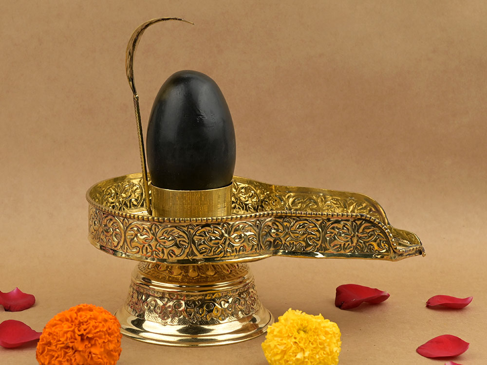 Narmada Shivling in Brass Jalhari