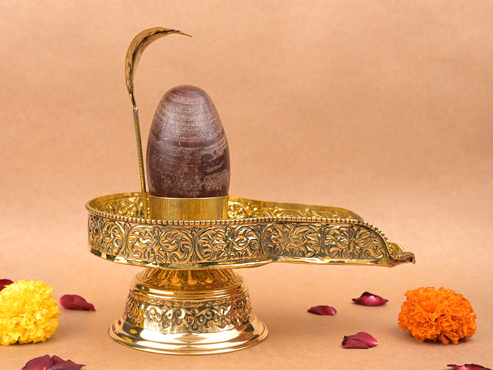 Narmada Shivling in Brass Jalhari