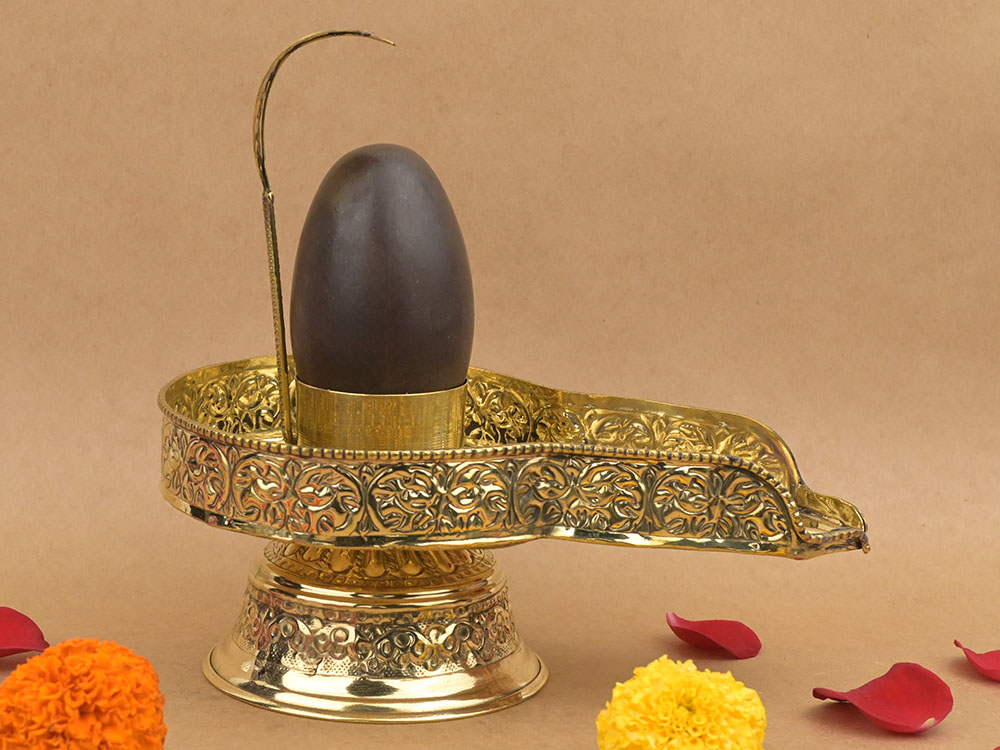 Narmada Shivling in Brass Jalhari