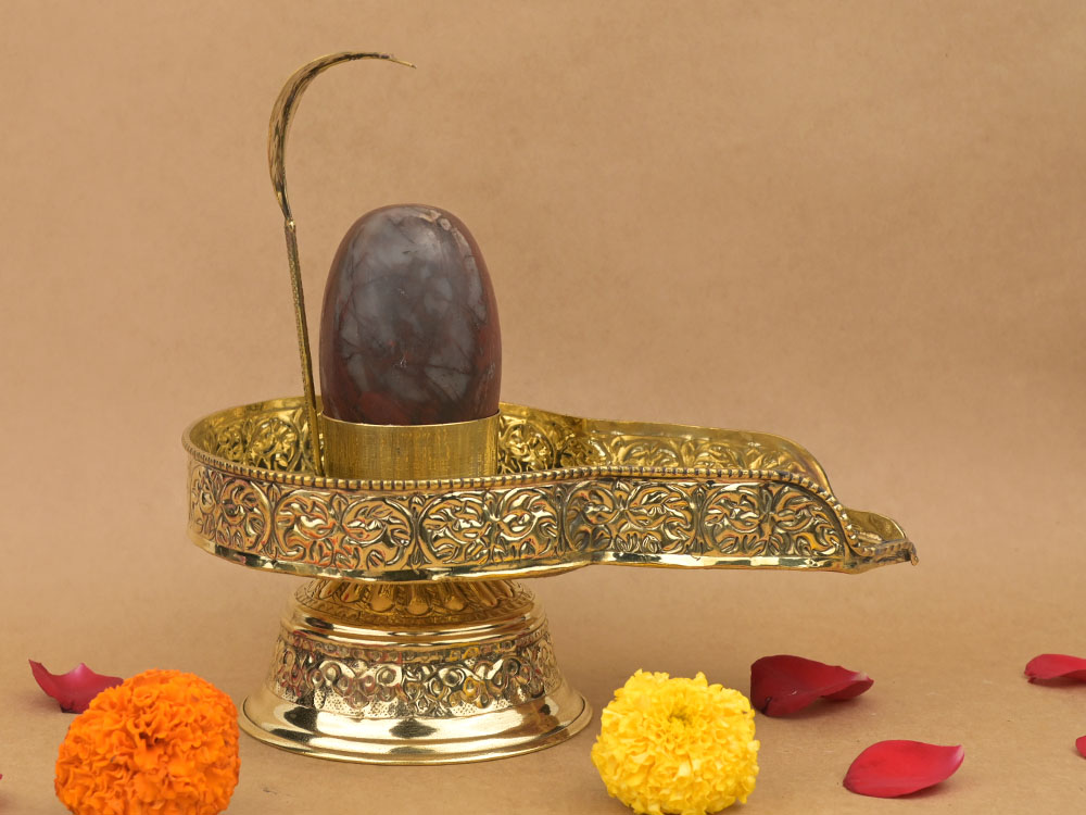 Narmada Shivling in Brass Jalhari