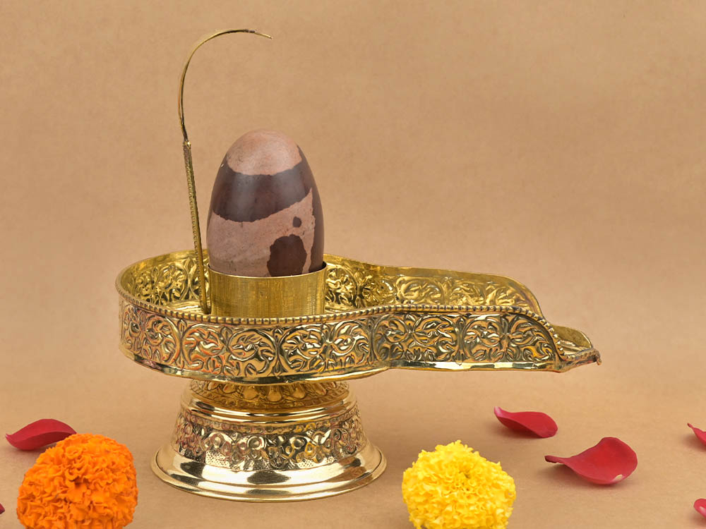 Narmada Shivling in Brass Jalhari