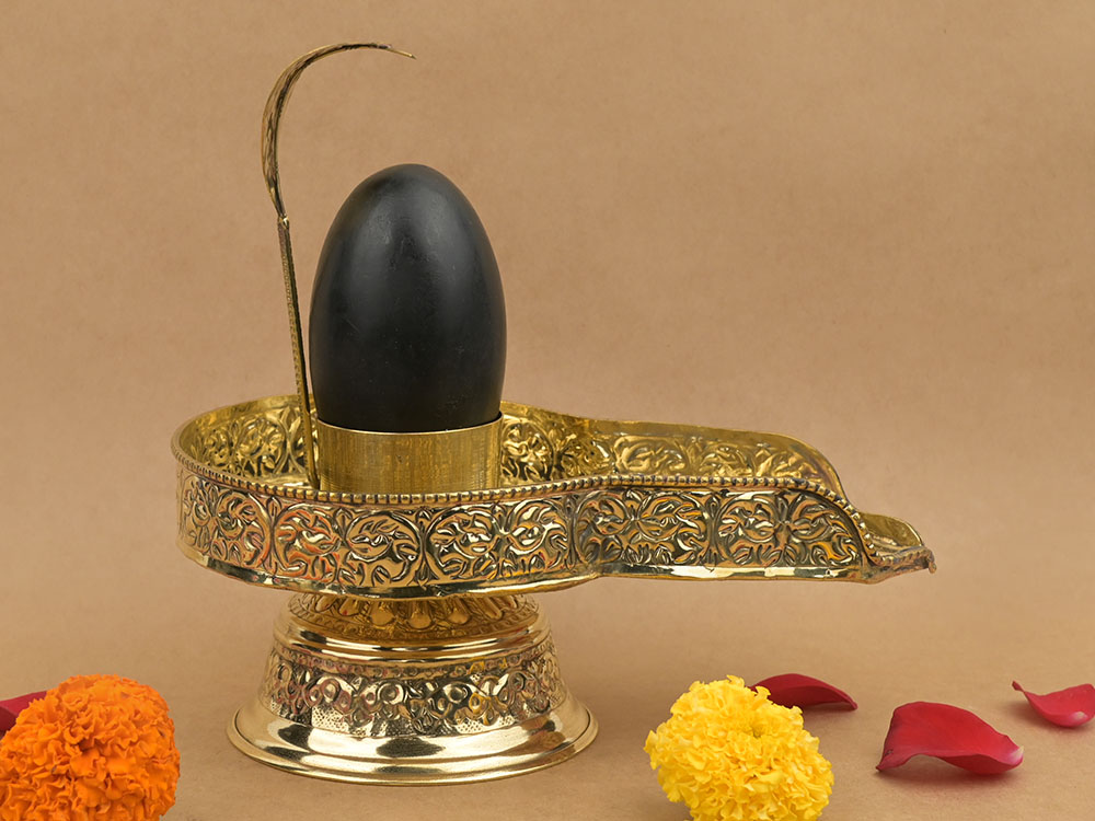 Narmada Shivling in Brass Jalhari