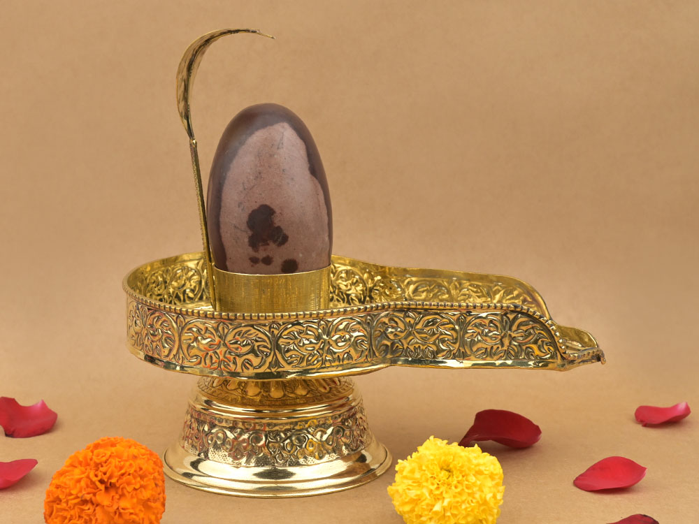 Narmada Shivling in Brass Jalhari