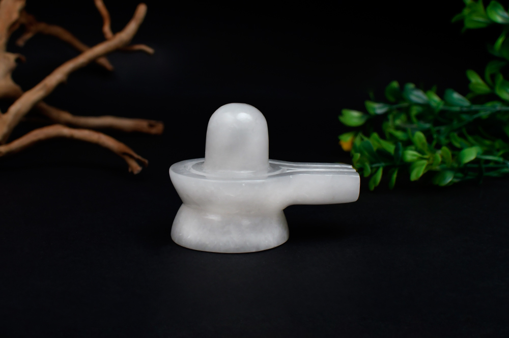 Snow White Quartz Shivling - 209.63 gms