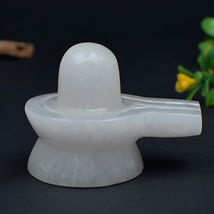 SQS18-S-Snow White Quartz Shivling - 164.51 gms