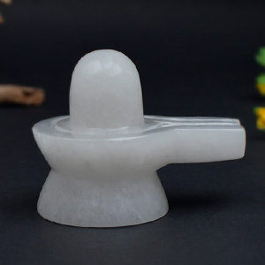 SQS19-S-Snow White Quartz Shivling - 191.17 gms