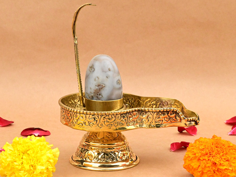Banalingam With Designer Brass Yoni Base