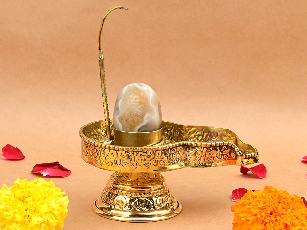 Banalingam With Designer Brass Yoni Base