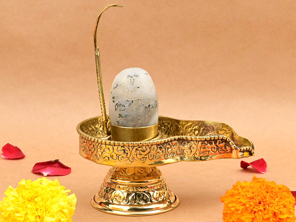Banalingam With Designer Brass Yoni Base