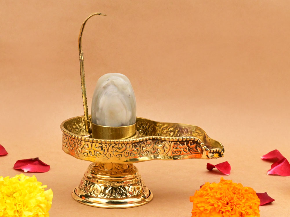 Banalingam With Designer Brass Yoni Base