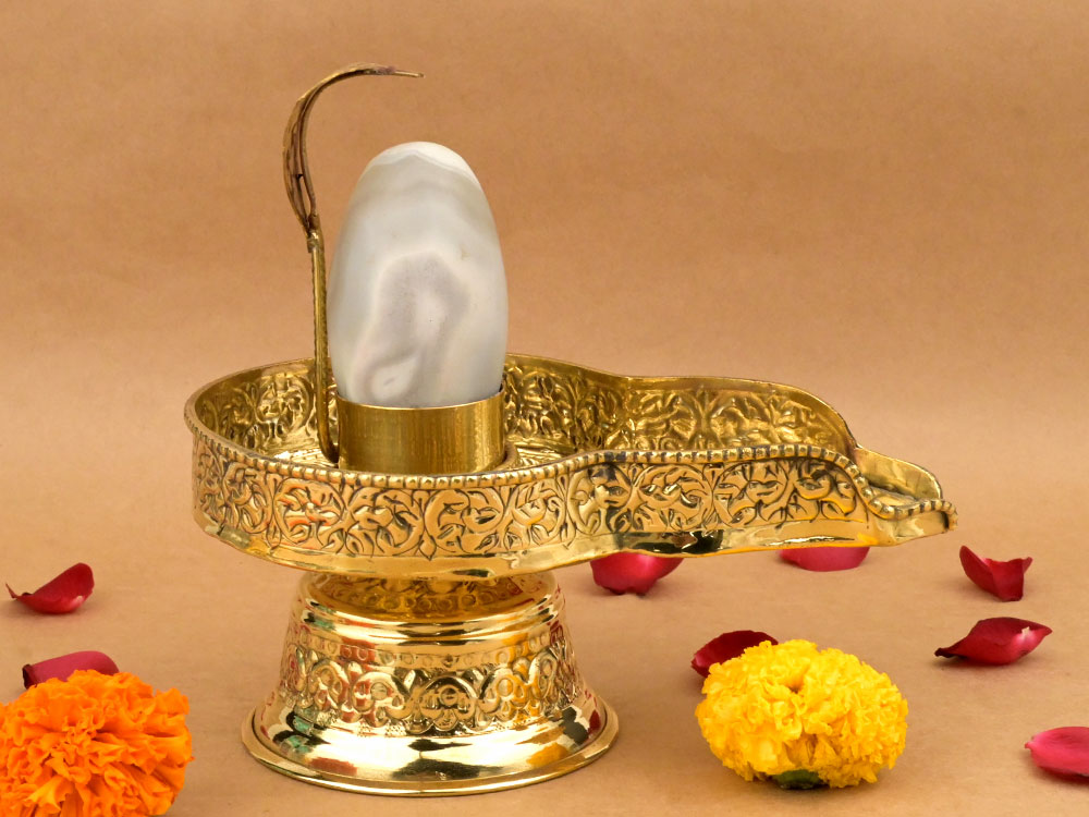 Banalingam With Designer Brass Yoni Base - XXXIII