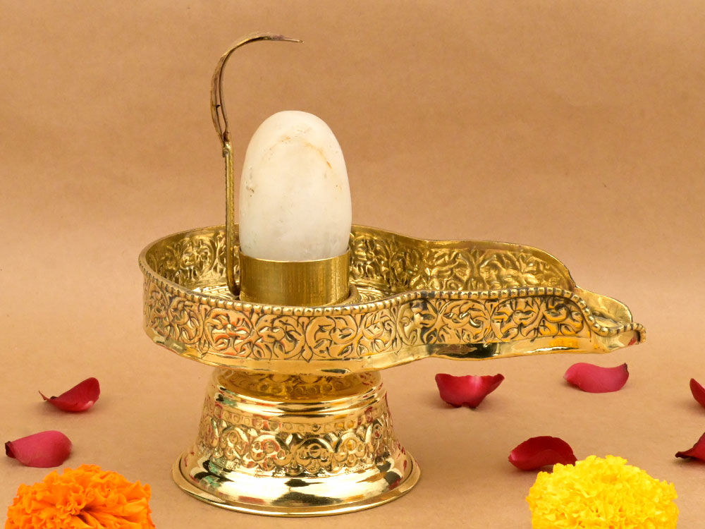 Banalingam With Designer Brass Yoni Base - XXXIV