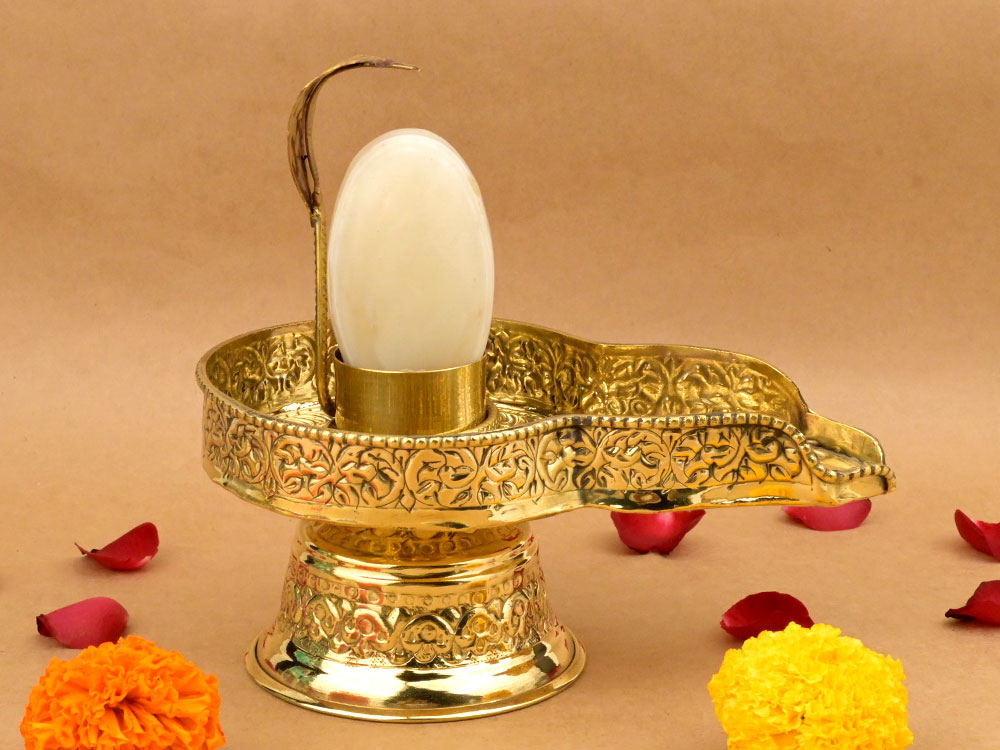 Banalingam With Designer Brass Yoni Base - XXXVII