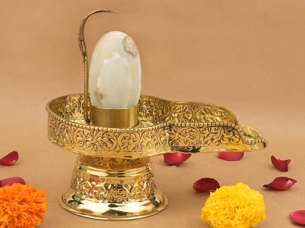 Banalingam With Designer Brass Yoni Base - XXXIX