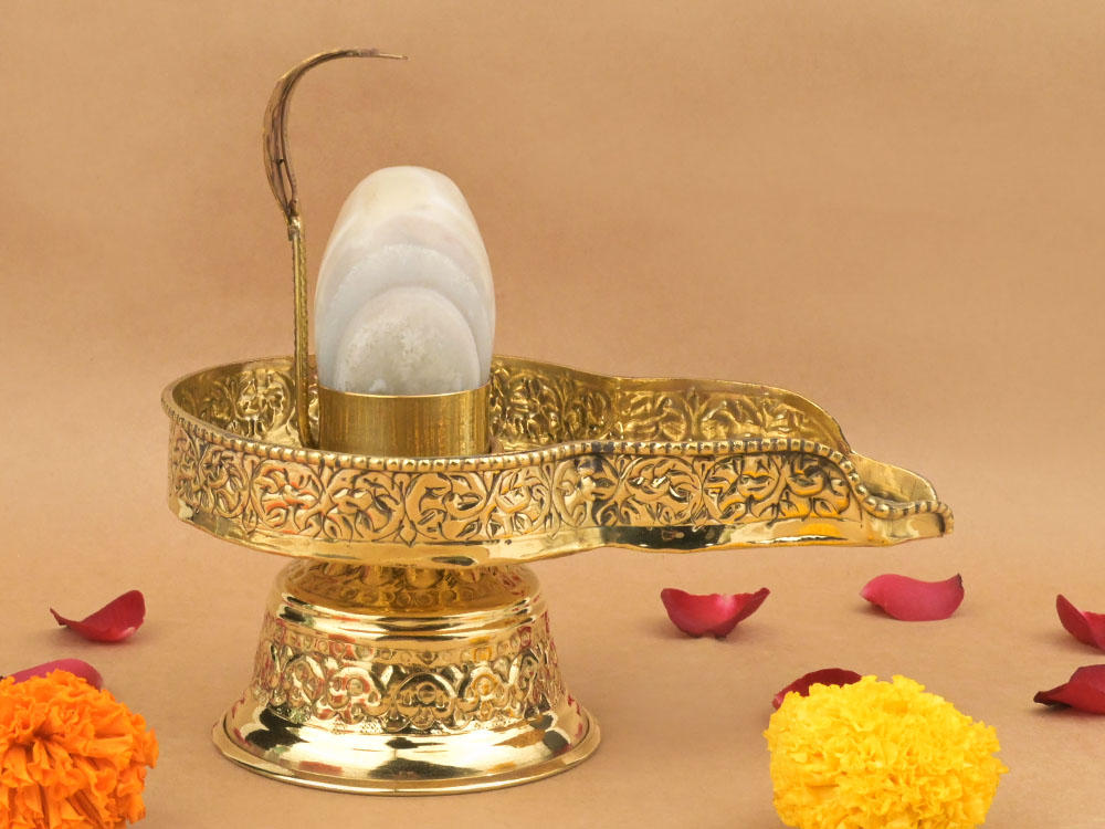 Banalingam With Designer Brass Yoni Base