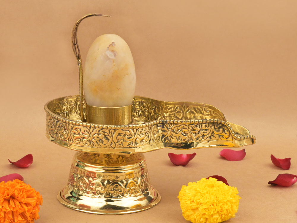 Banalingam With Designer Brass Yoni Base