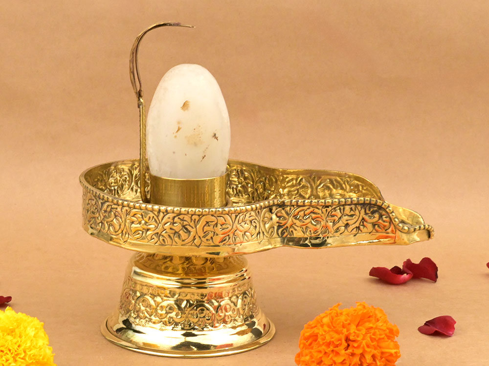 Banalingam With Designer Brass Yoni Base - XXXIX