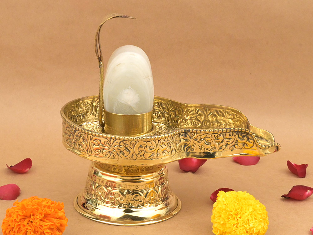 Banalingam With Designer Brass Yoni Base - XXXX
