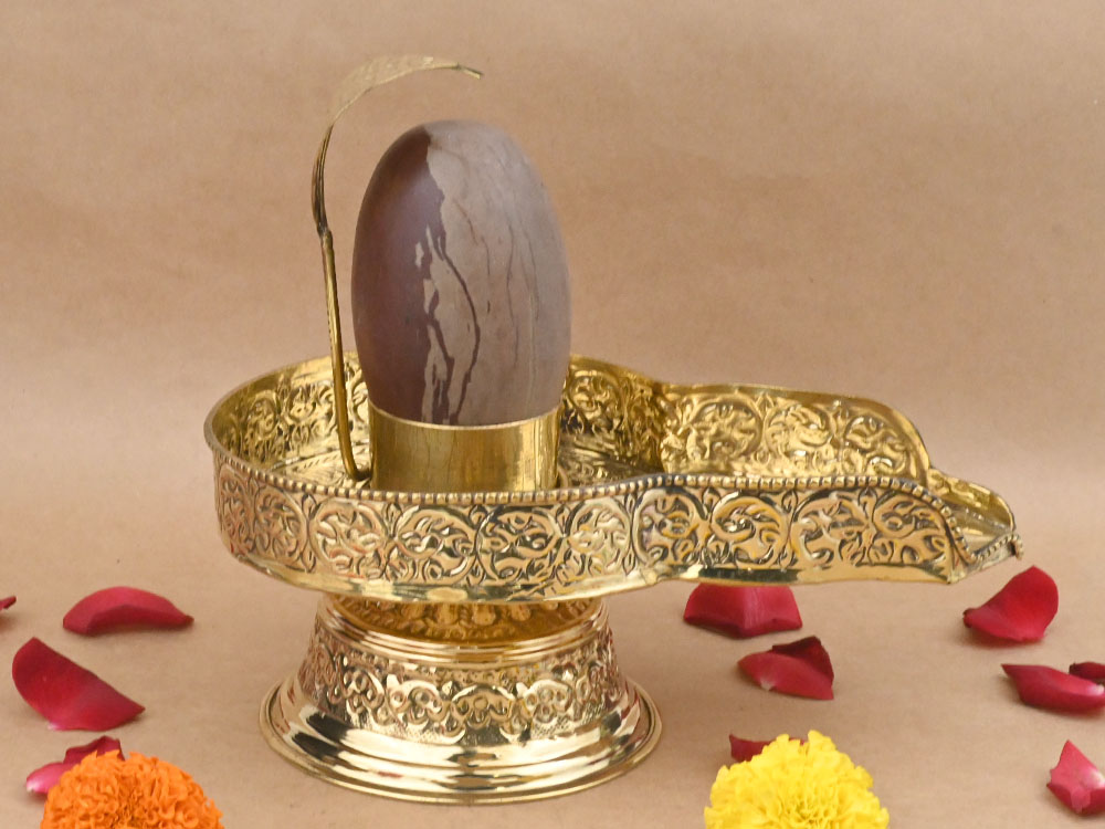 Narmada Shivling in Brass Jalhari - XXX