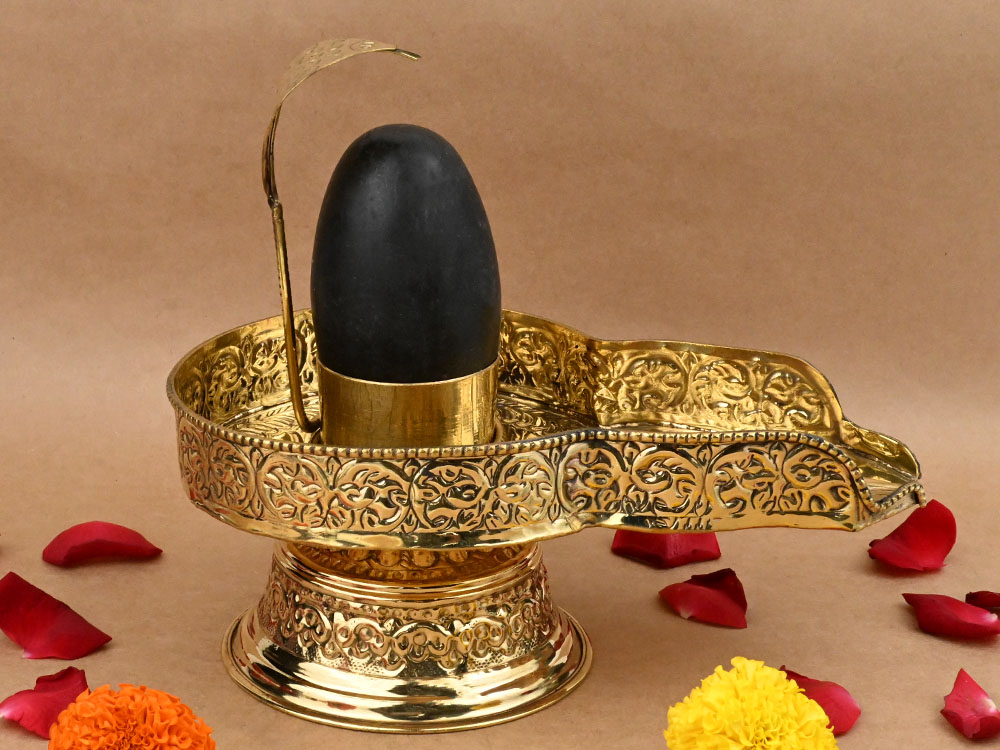 Narmada Shivling in Brass Jalhari - XXXI