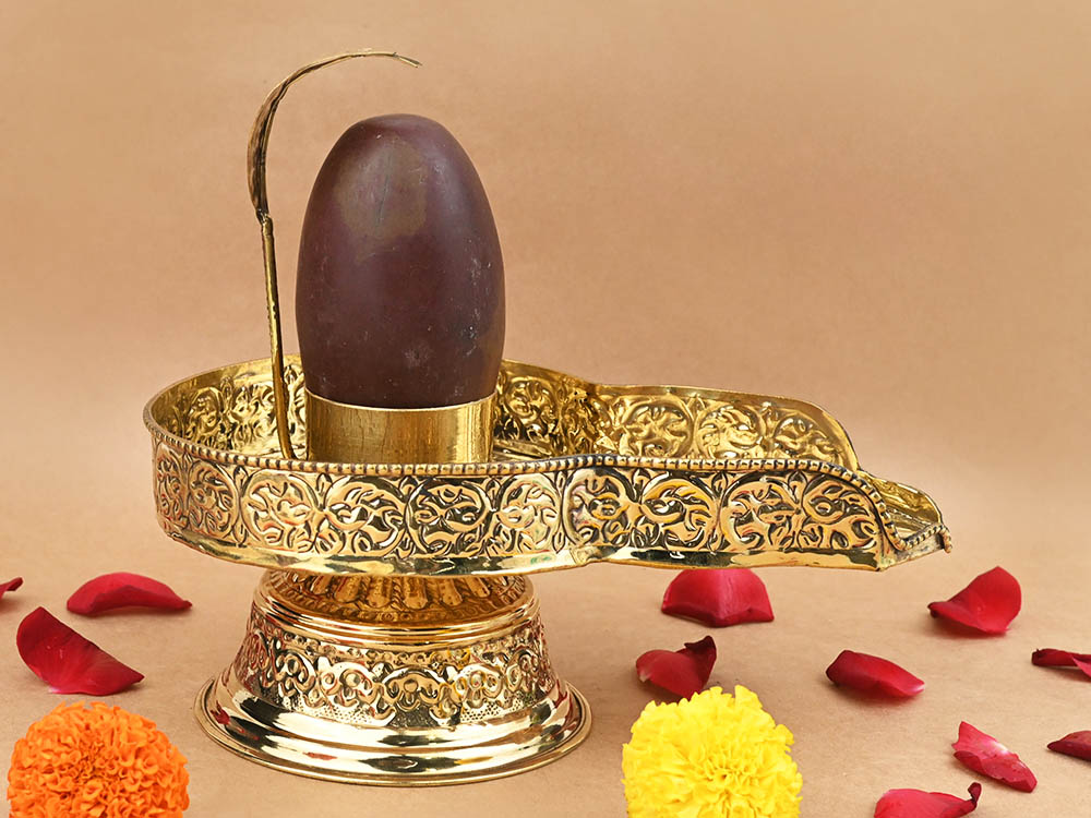 Narmada Shivling in Brass Jalhari