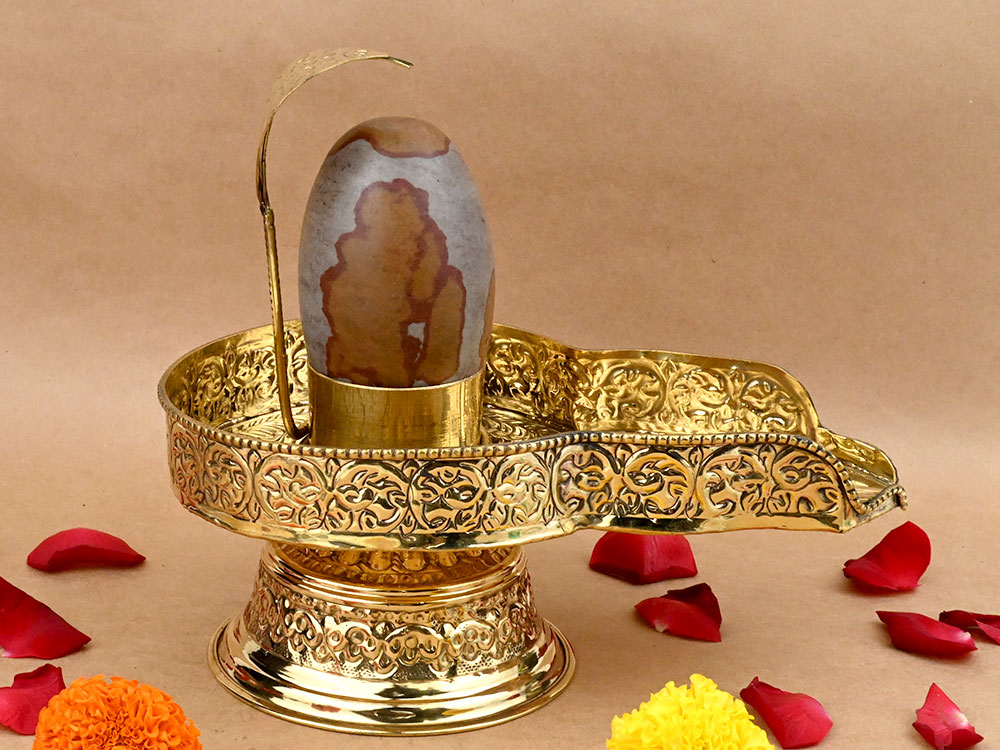 Narmada Shivling in Brass Jalhari
