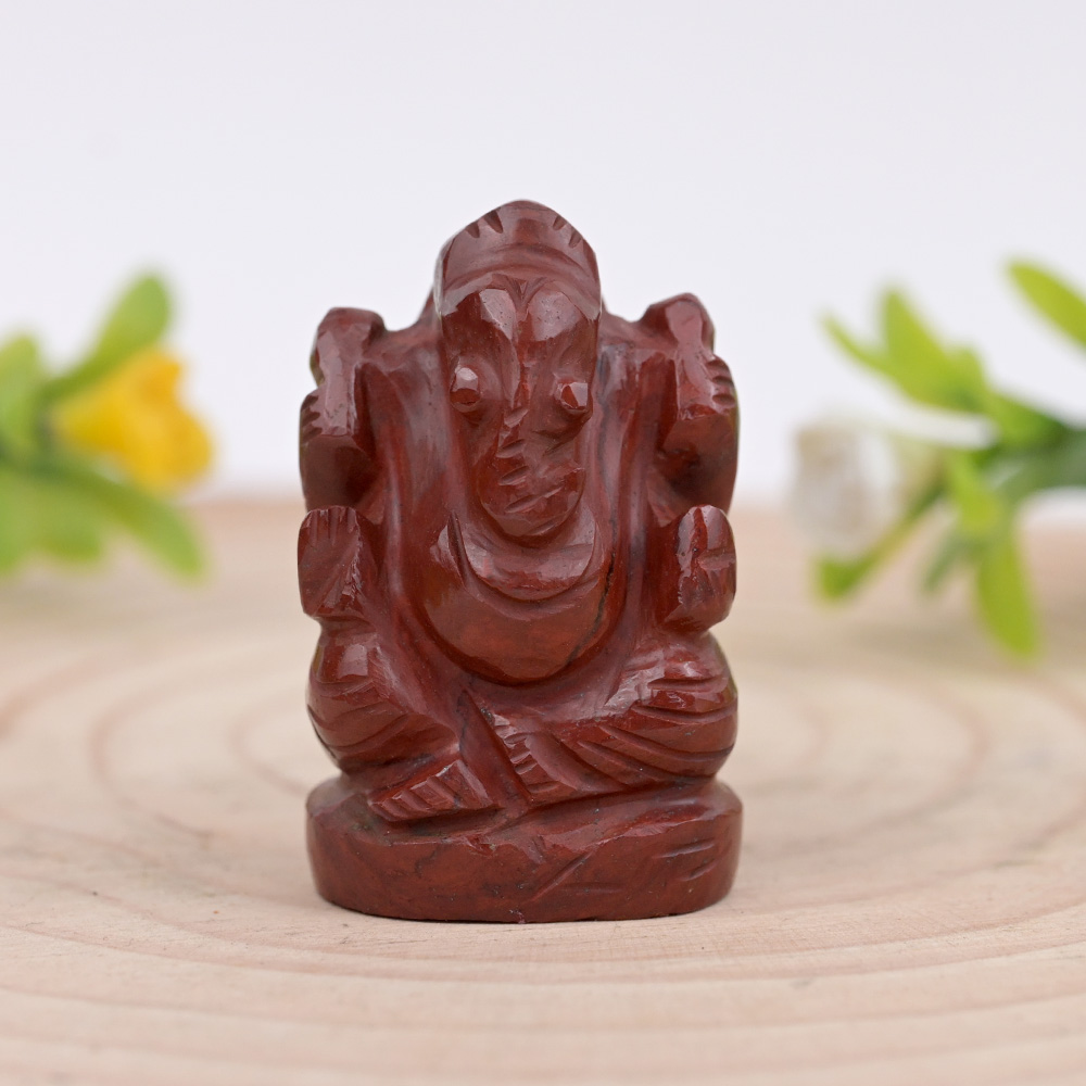 Red Jasper Ganesh Idol - 27 gms