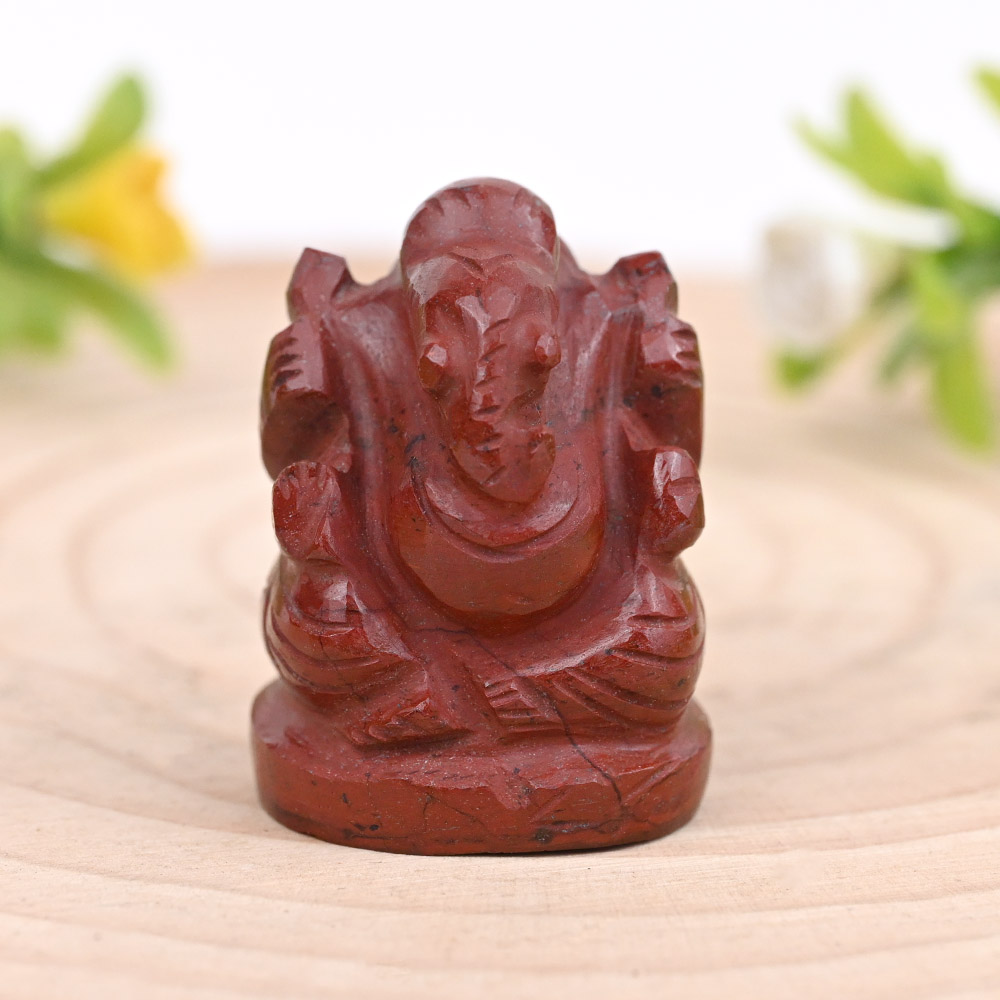 Red Jasper Ganesh Idol - 34 gms