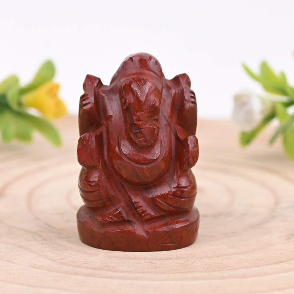 Red Jasper Ganesh Idol - 32 gms