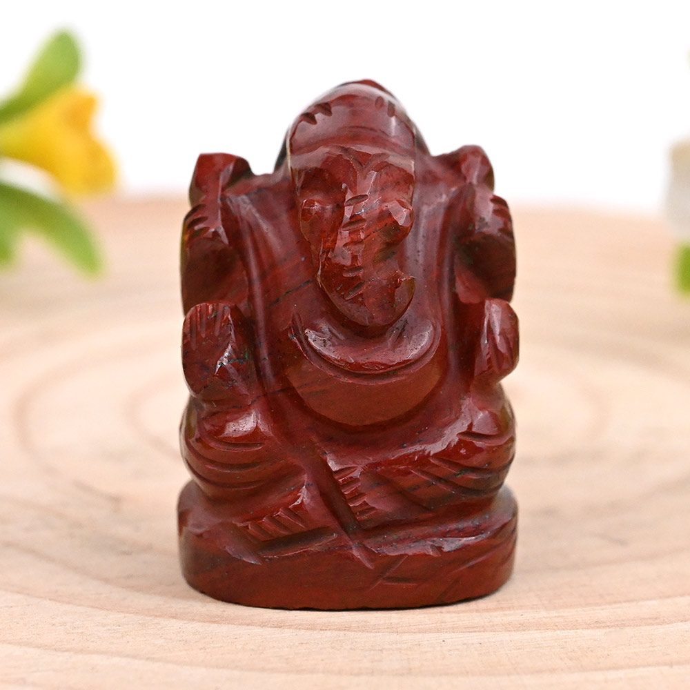 Red Jasper Ganesh Idol - 30 gms