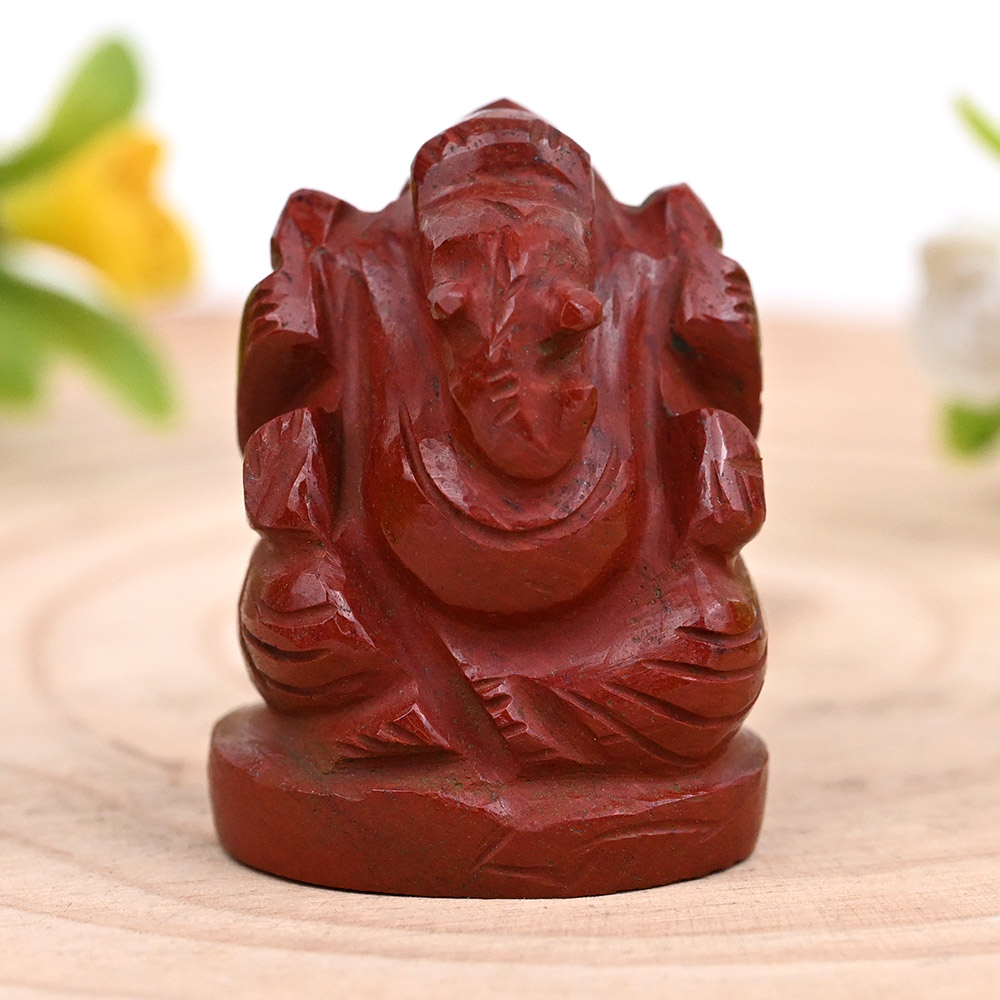 Red Jasper Ganesh Idol - 27 gms