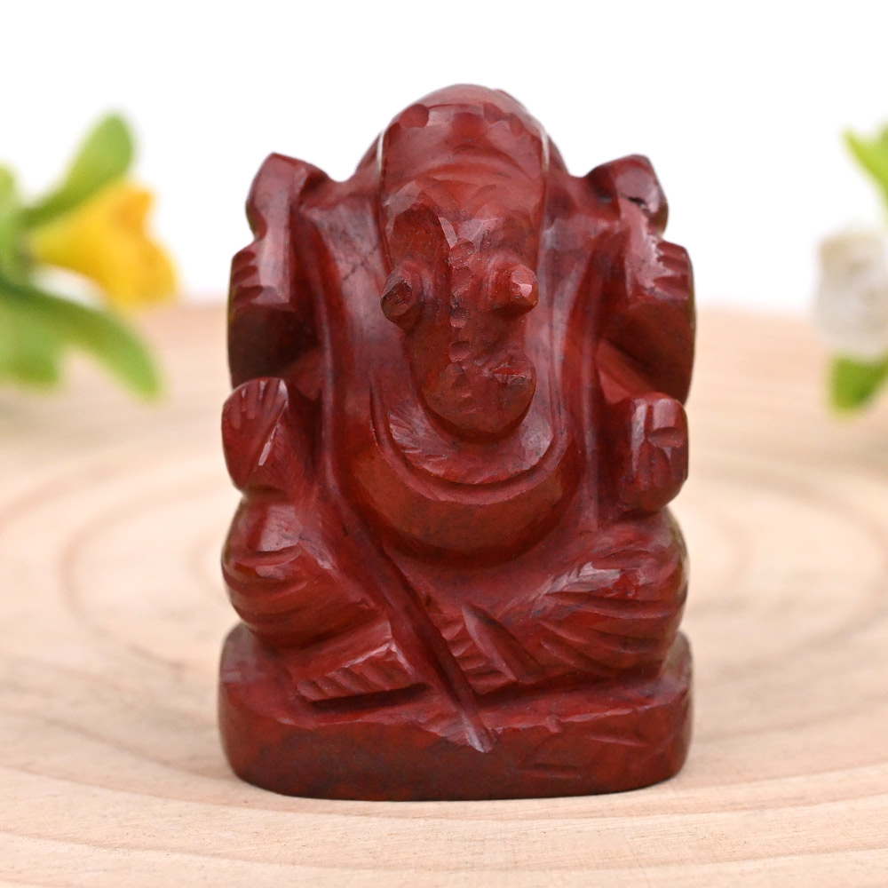 Red Jasper Ganesh Idol - 48 gms