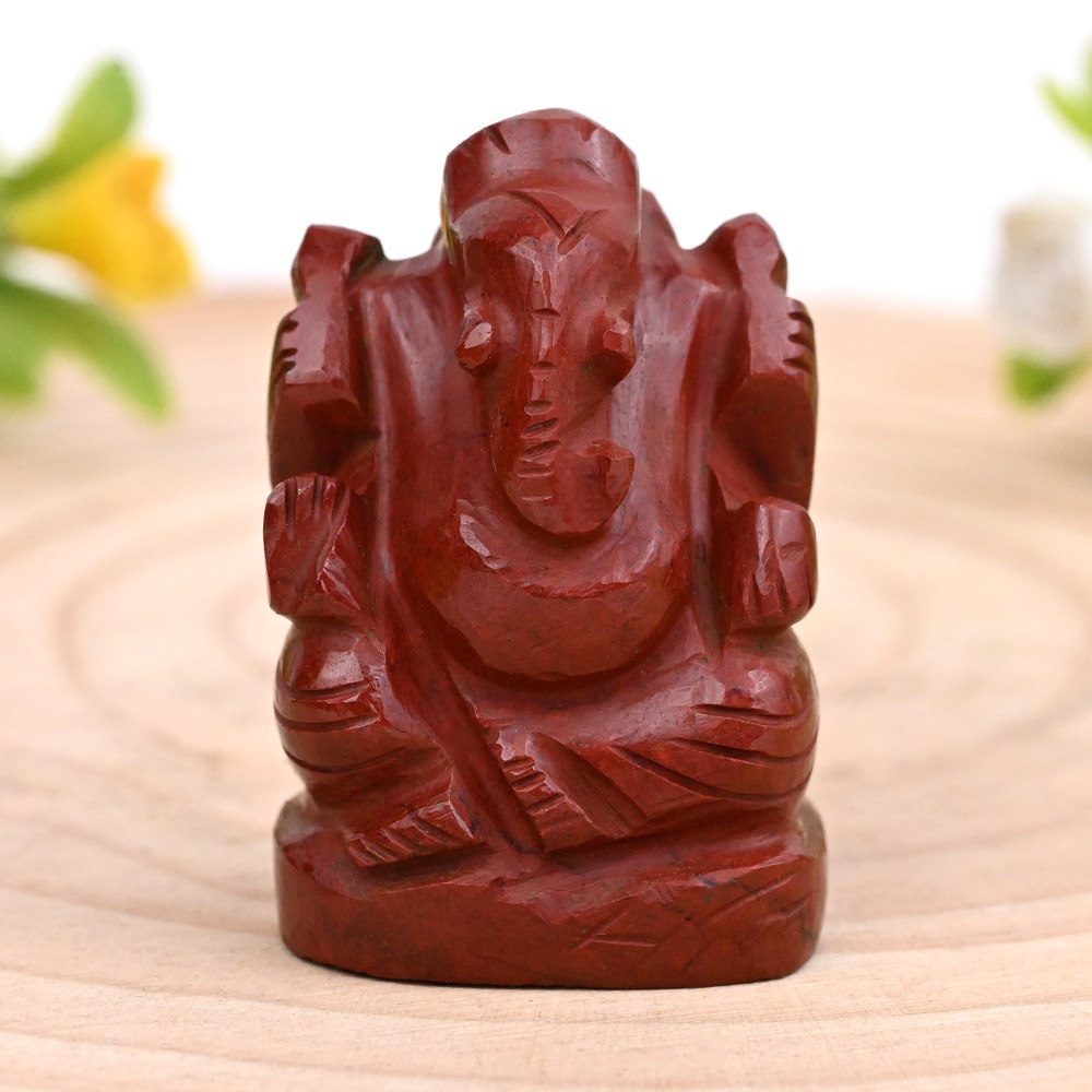Red Jasper Ganesh Idol - 34 gms