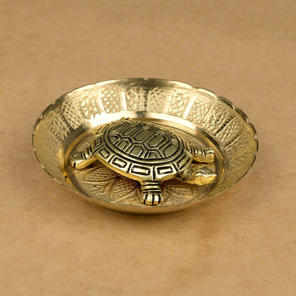Kurma Avatar Brass Idol with Brass Plate